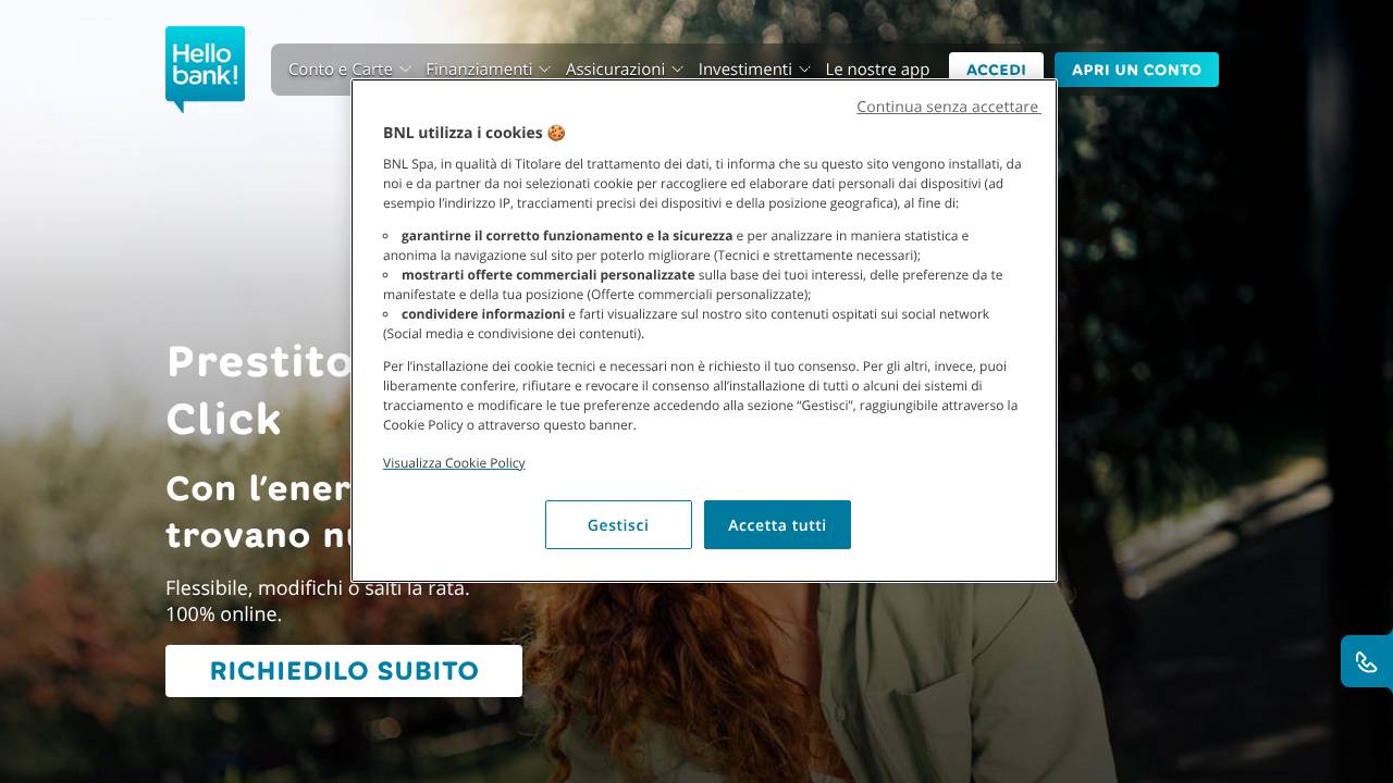 Homepage Hello Bank!