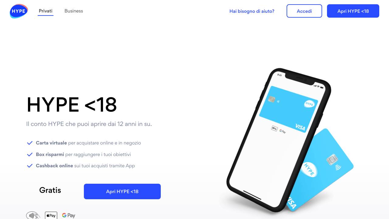 Homepage HYPE minori