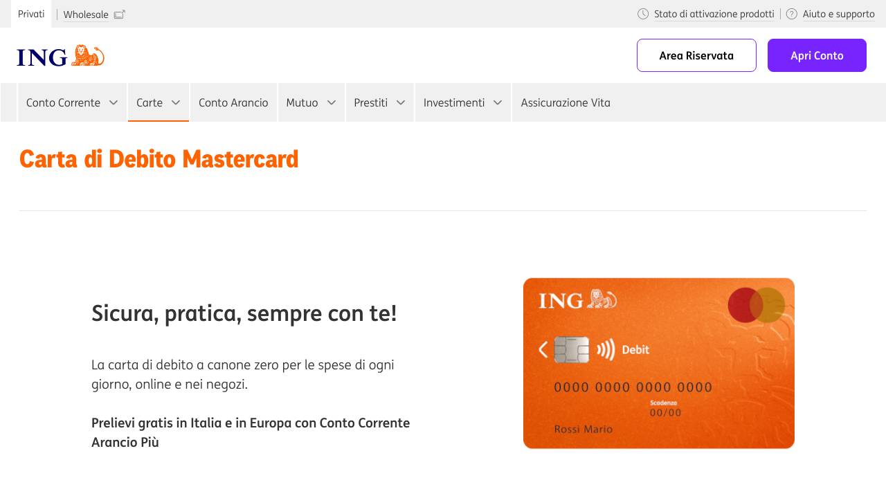 Homepage ING Debit