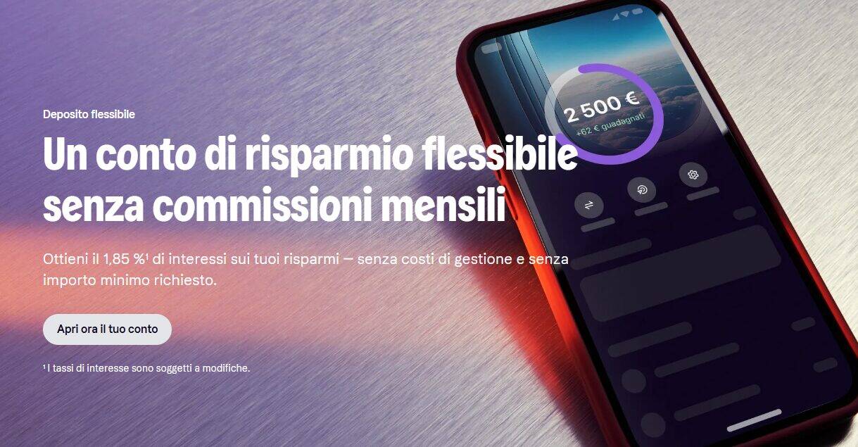 Homepage Klarna conto deposito flessibile