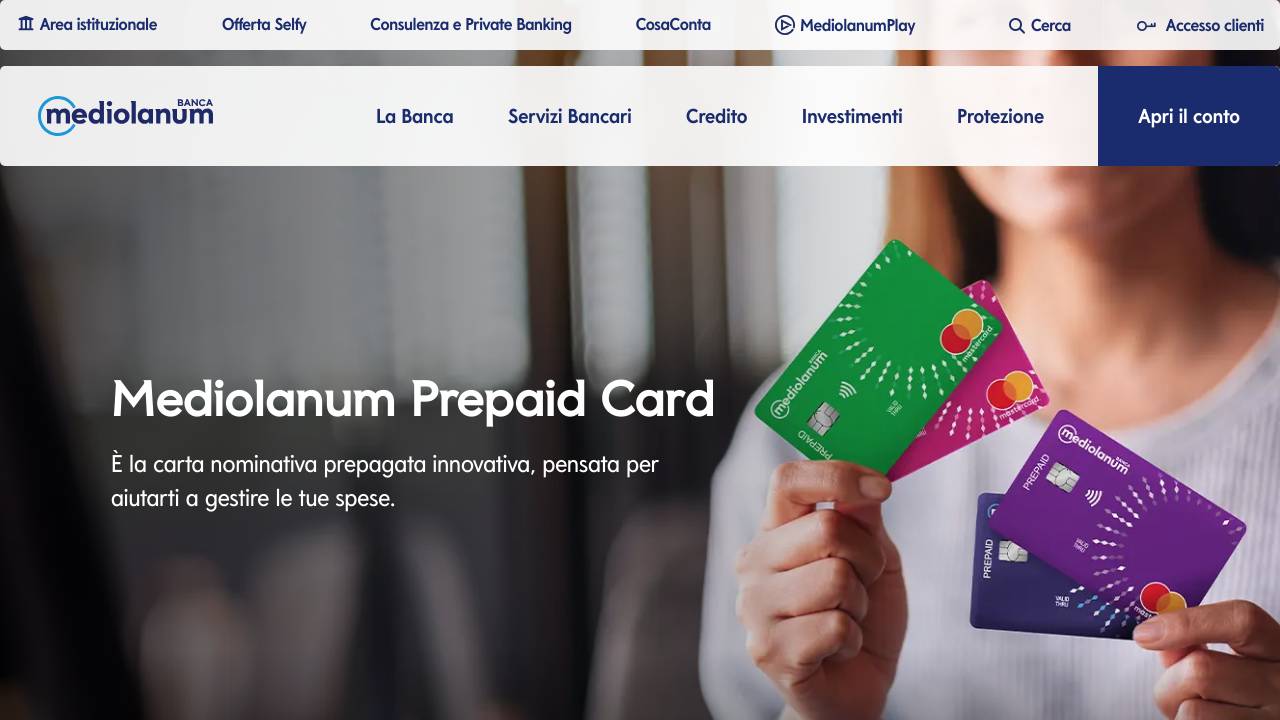 Homepage Mediolanum Prepagata