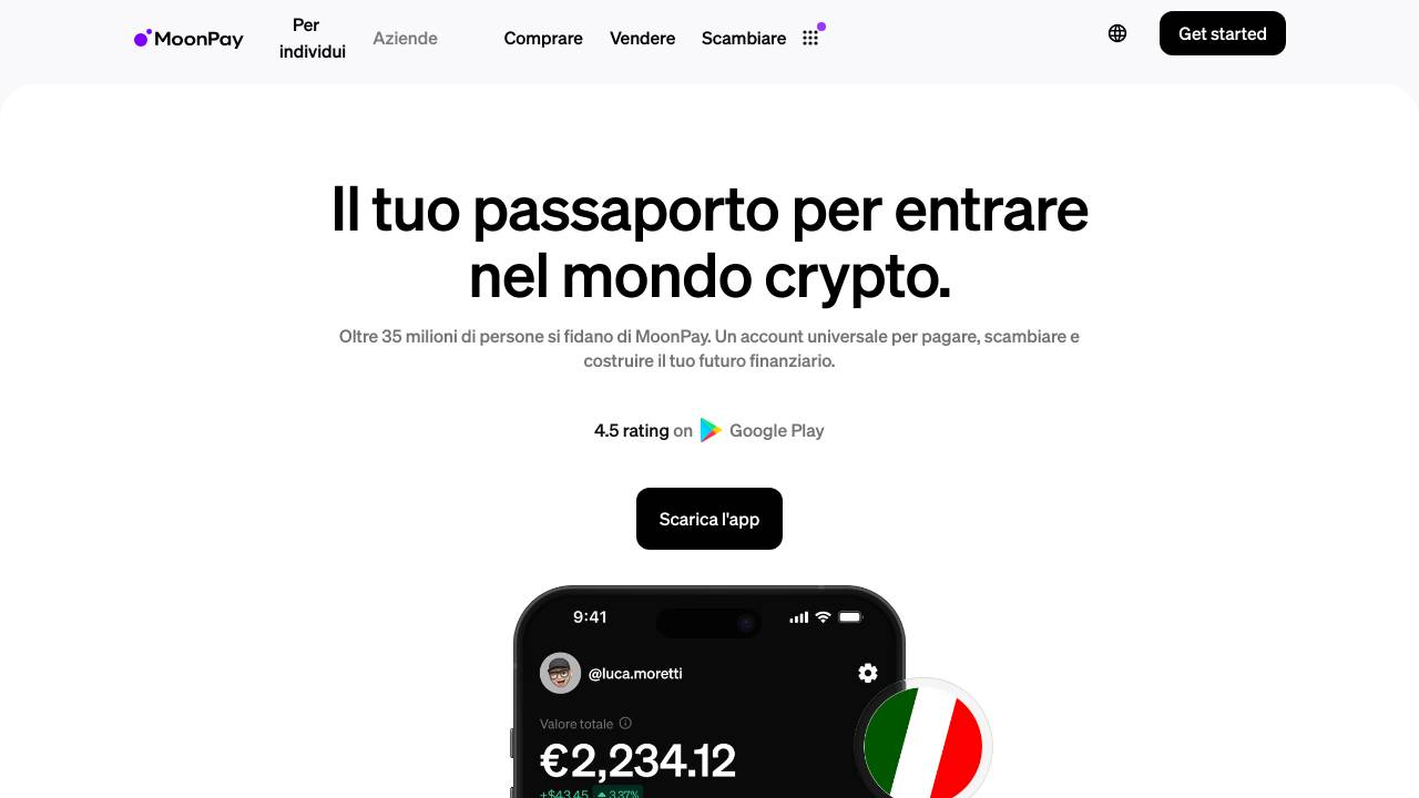 Homepage Moonpay