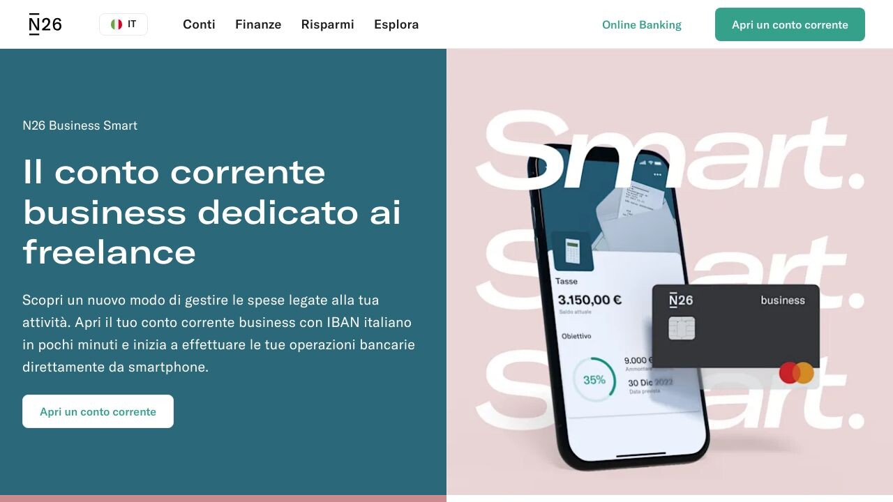 Homepage N26 Business Smart