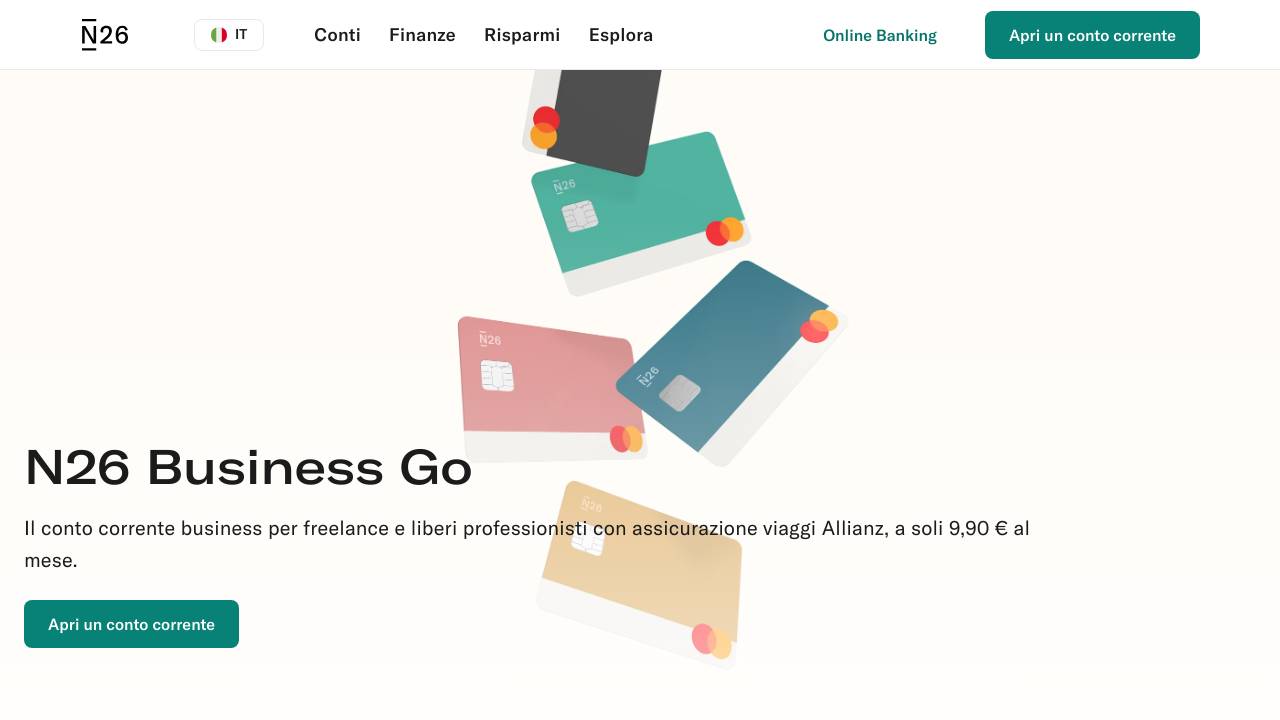 Homepage N26 Business Go