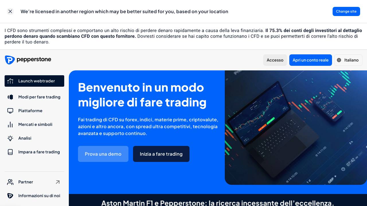 Homepage Pepperstone