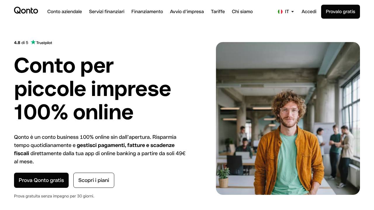 Homepage Qonto Essential