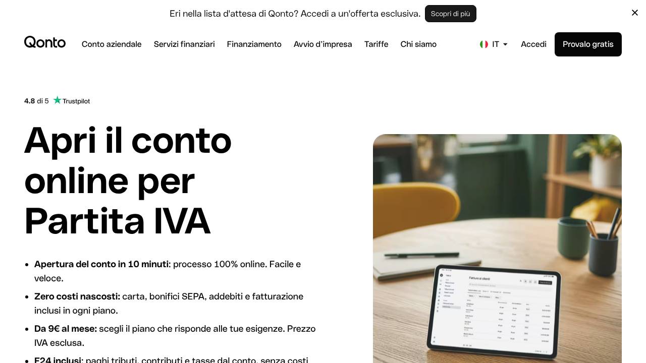 Homepage Qonto Smart