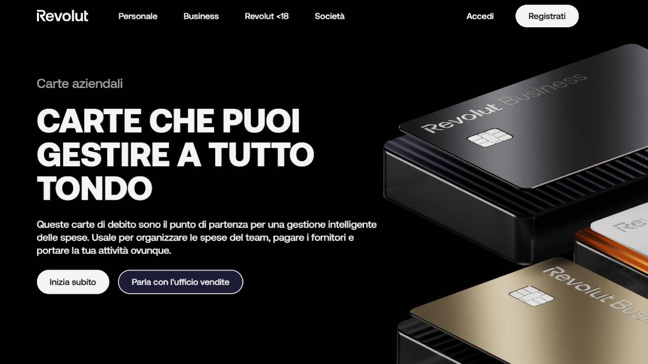 Homepage Revolut Business Carta