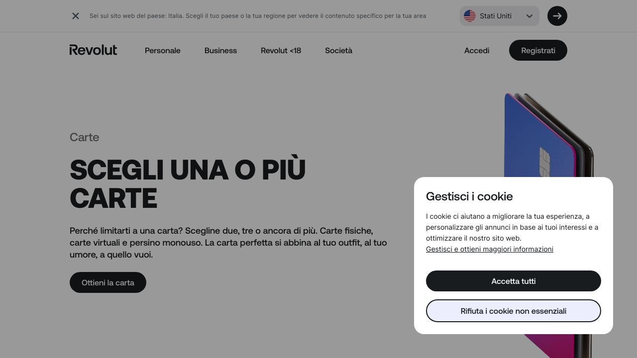 Homepage Revolut Debit