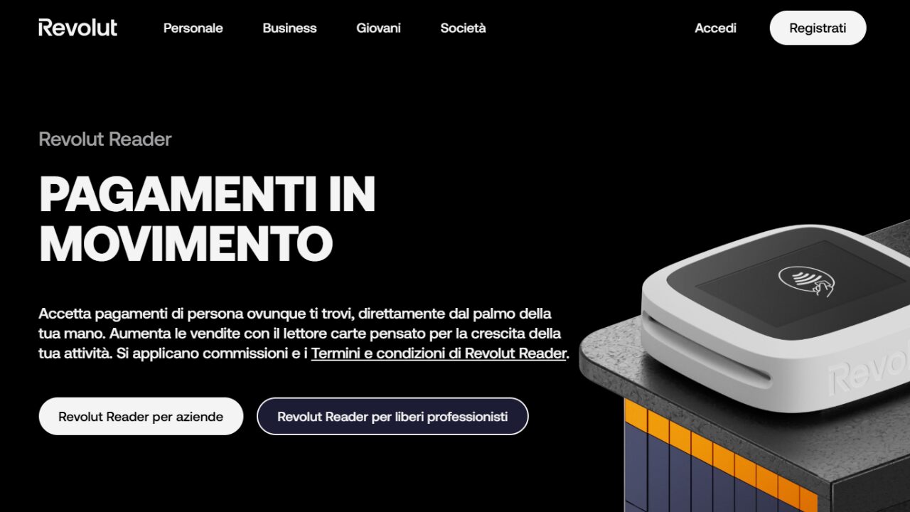 Homepage Revolut Reader