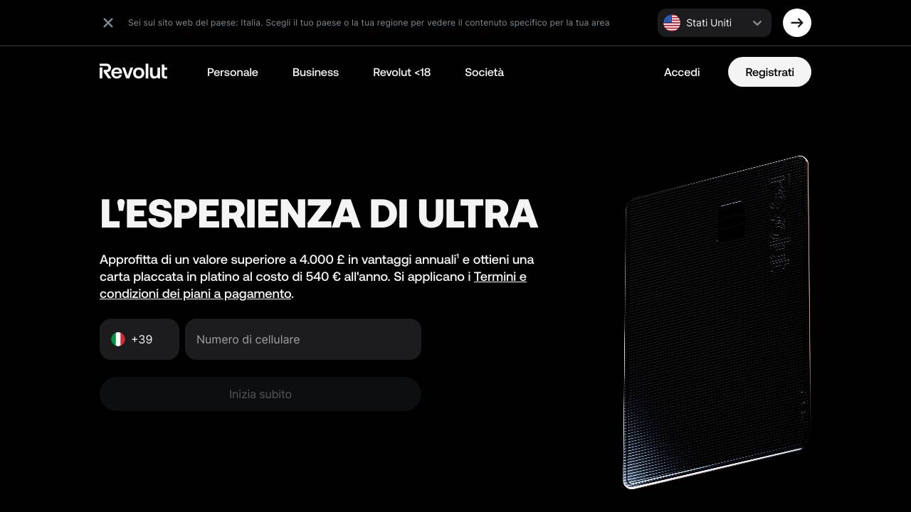 Homepage Revolut Ultra
