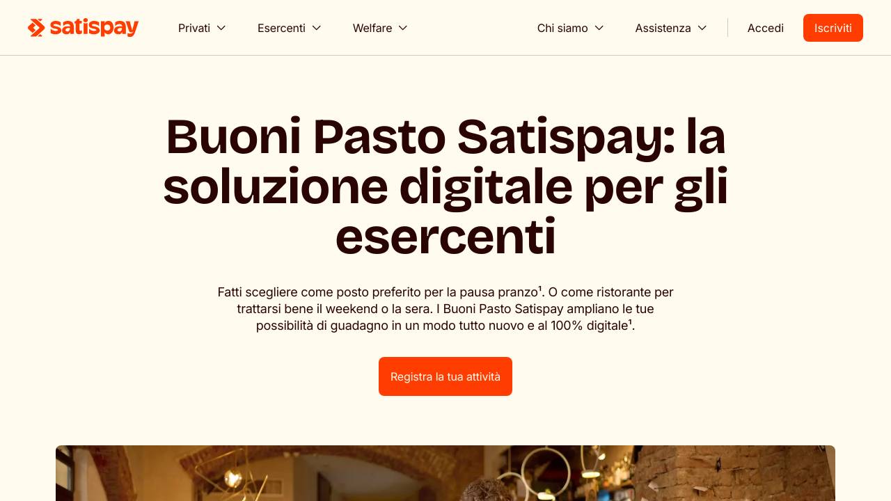 Homepage Satispay buoni pasto