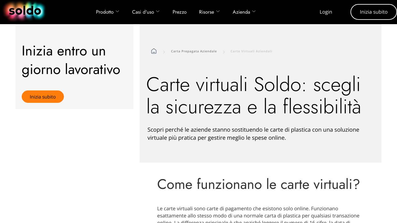 Homepage Soldo Virtuale