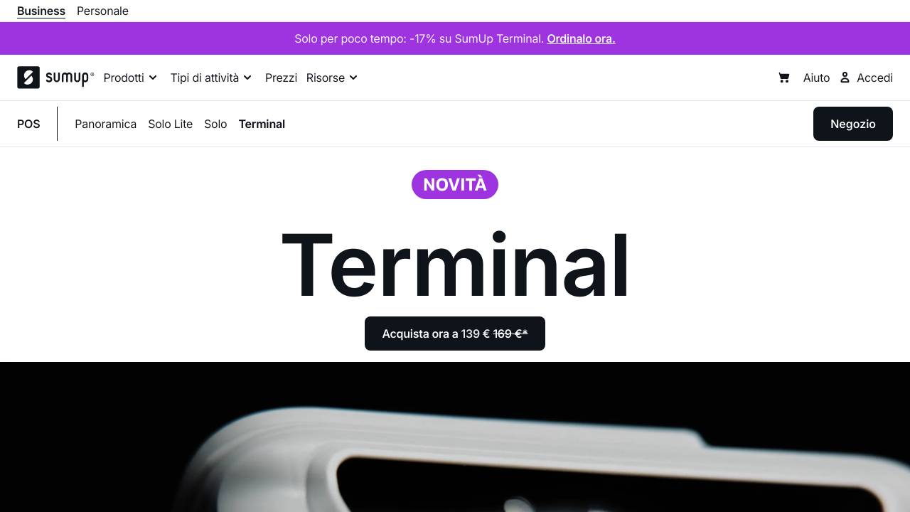 Homepage SumUp Terminal