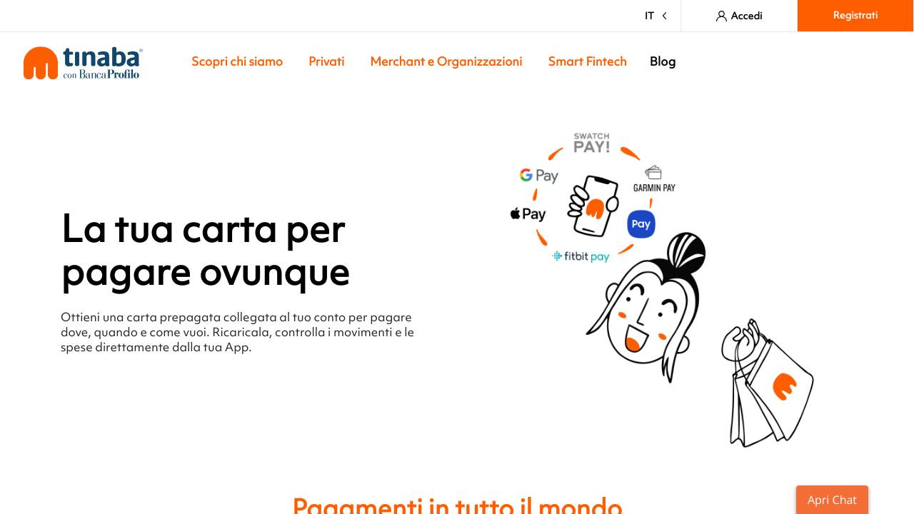 Homepage Tinaba prepagata