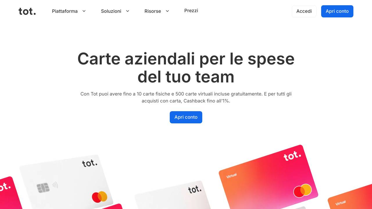 Homepage Carta di debito Tot