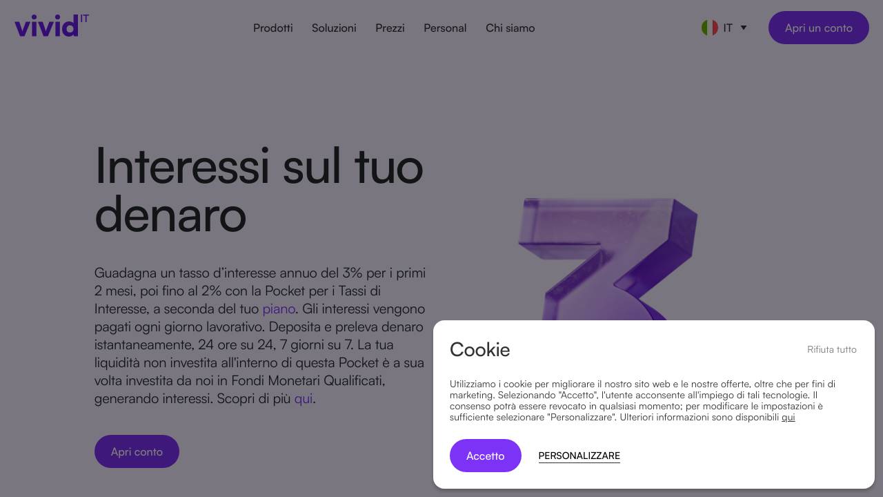 Homepage Vivid Money Personal