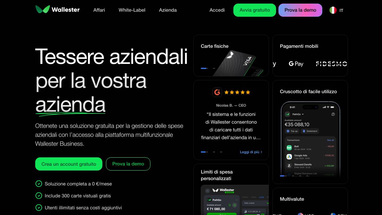 Homepage Wallester Carta