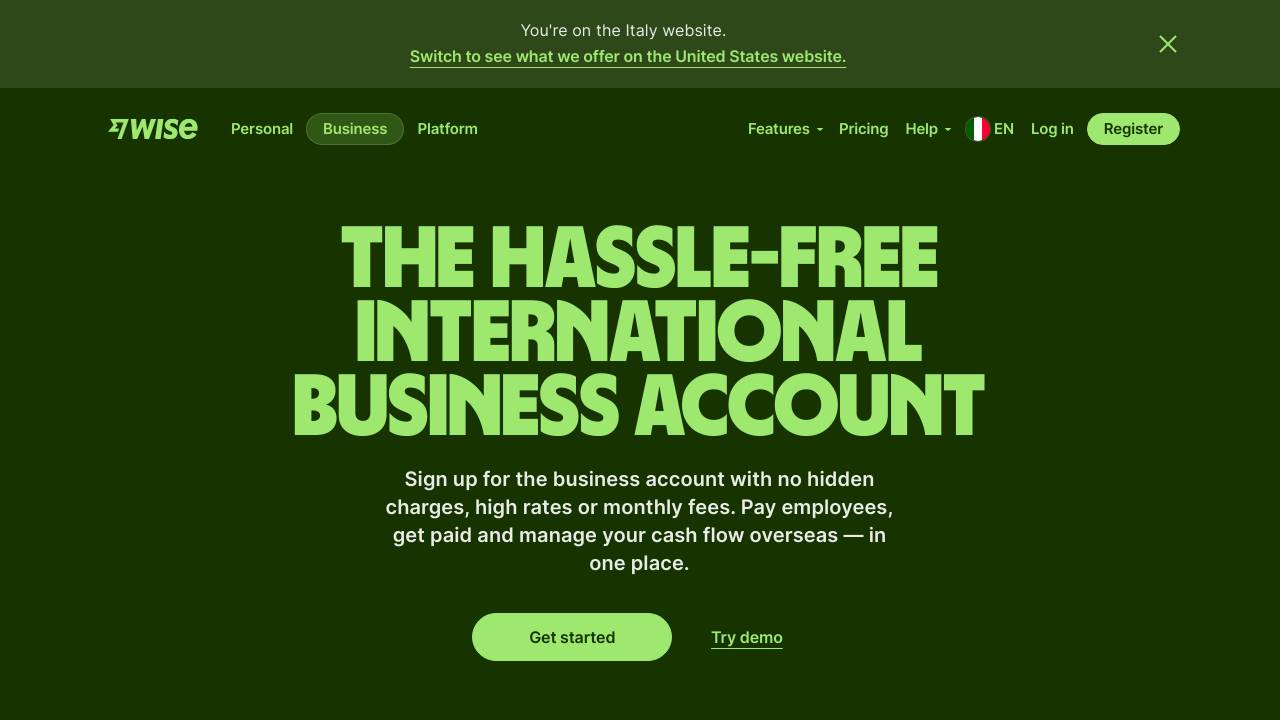 Homepage Wise Business